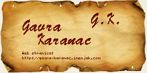 Gavra Karanac vizit kartica